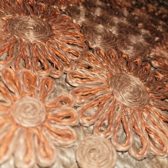 VTG Handmade Philippines Abaca Woven Hemp Mat 18" Trivet Table Protector MCM - Picture 2 of 16